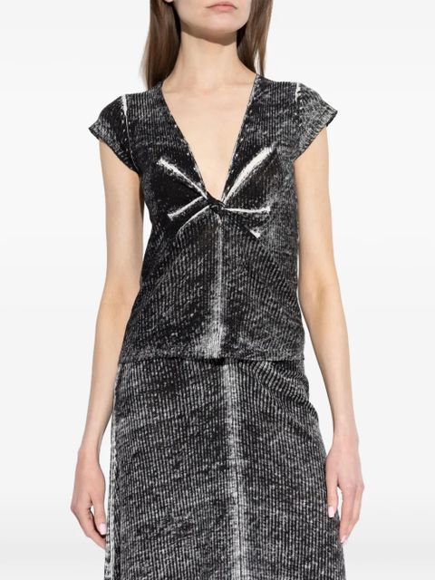 Diesel knotted V-neck T-shirt - Black