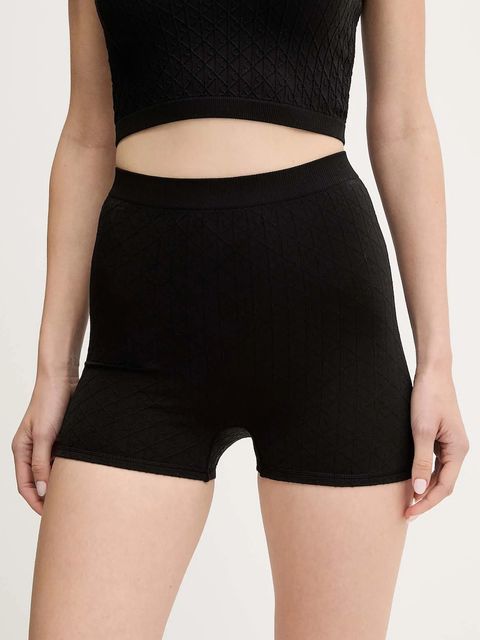 Calvin Klein Underwear szorty damskie kolor czarny gładkie high waist LV00QS7547 - zdjęcie produktu nr 1