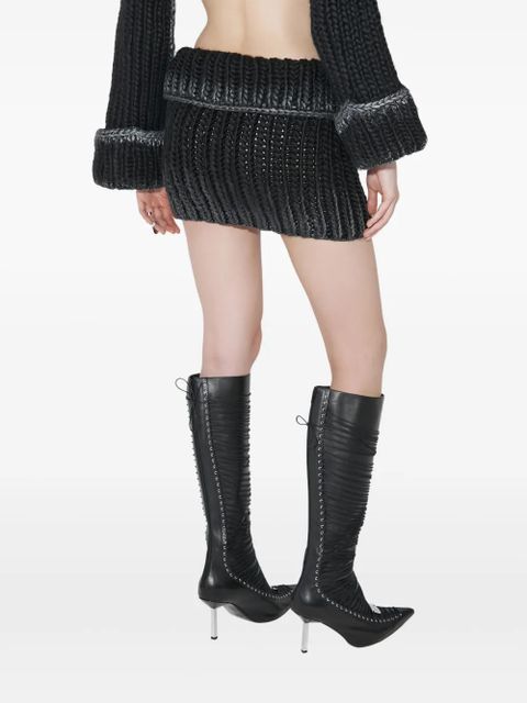 MISBHV knitted draped mini skirt - Black