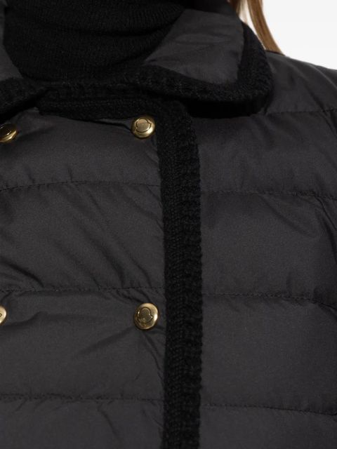 Moncler double-breasted panelled coat - Black