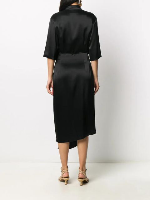 Nanushka satin wrap dress - Black