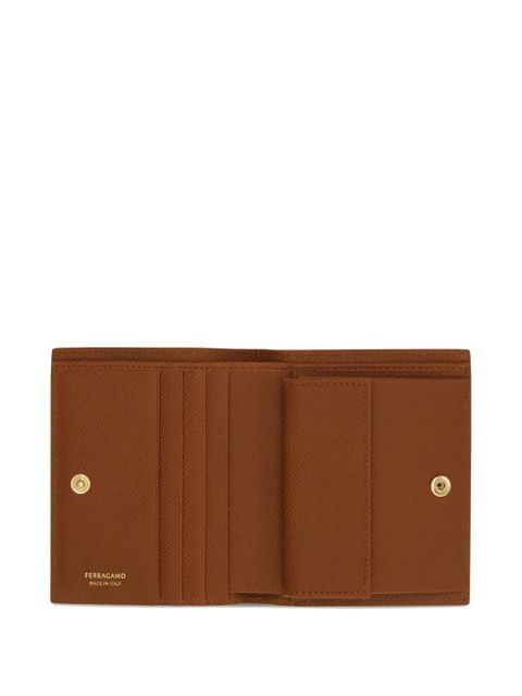 Ferragamo Gancini Buckle Compact Wallet - Brown
