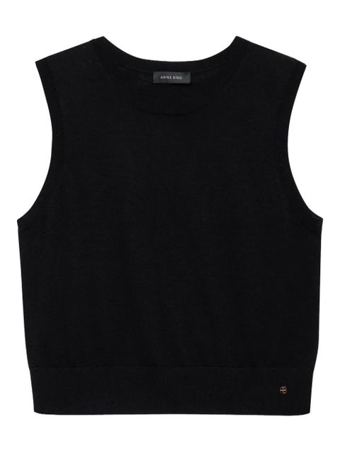 ANINE BING sleeveless round-neck top - Black - zdjęcie produktu nr 1