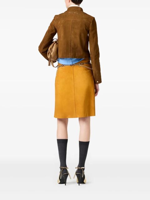 Miu Miu suede jacket - F0393 GREEN - zdjęcie produktu nr 2