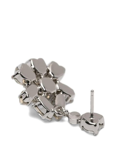 Simone Rocha Heartbloom crystal-embellished drop earrings - Silver