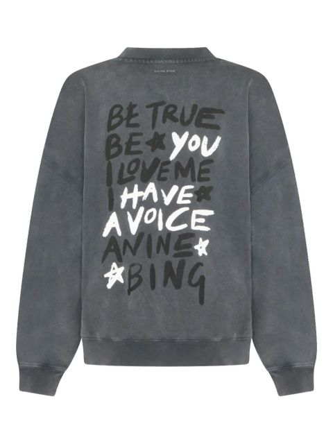 ANINE BING lettering-print sweatshirt - Black