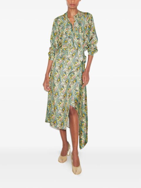 Tory Burch printed asymmetric skirt - Blue