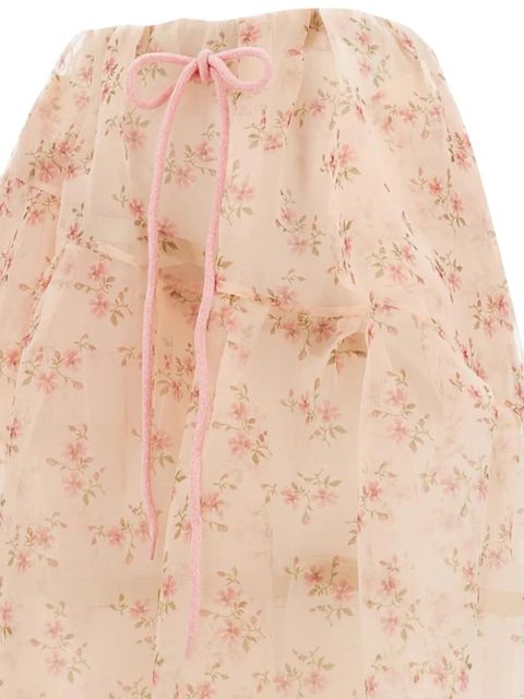 Simone Rocha floral-patterned midi skirt - Neutrals