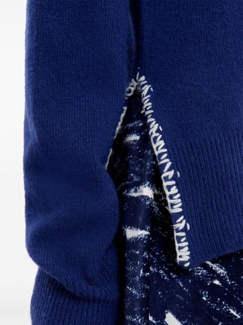 Marni whipstitch-trim cardigan - Blue