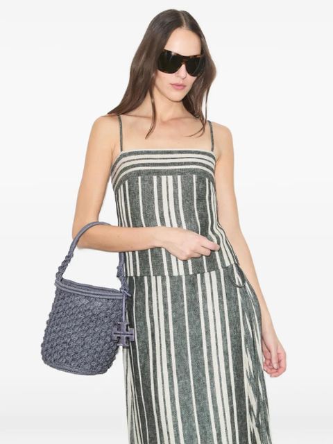 Tory Burch Ella hand-crocheted popcorn bucket bag - Grey - zdjęcie produktu nr 2