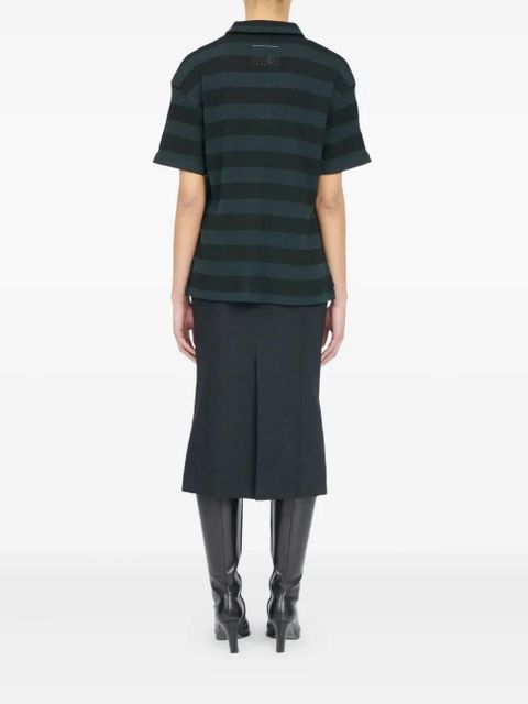 MM6 Maison Margiela striped polo top - Black