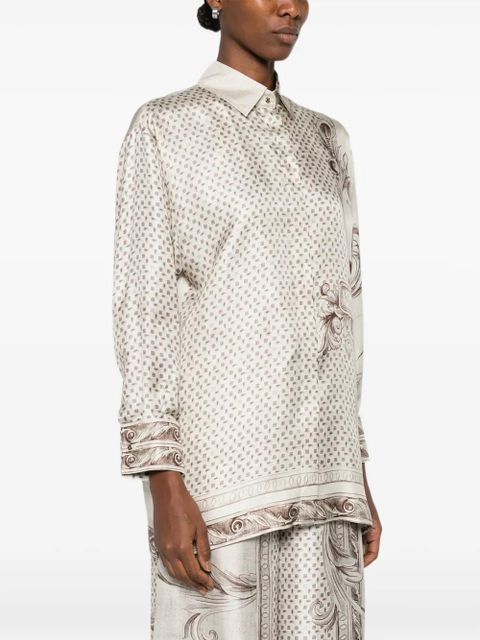 Max Mara printed silk twill shirt - Neutrals