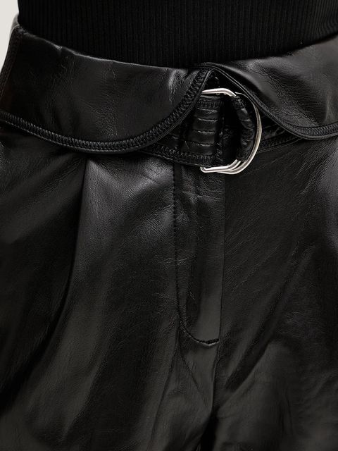 BOSS Orange spodnie damskie kolor czarny proste high waist 50547304