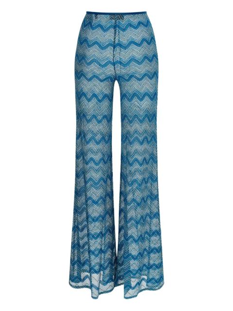 Missoni zigzag-pattern lamé trousers - Blue - zdjęcie produktu nr 2