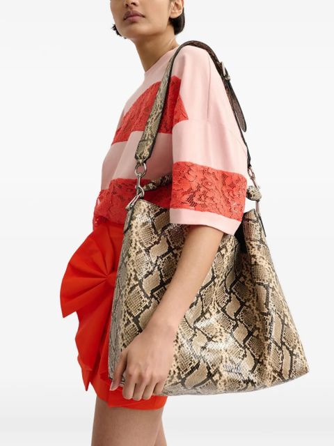Essentiel Antwerp snake-print tote bag - Neutrals