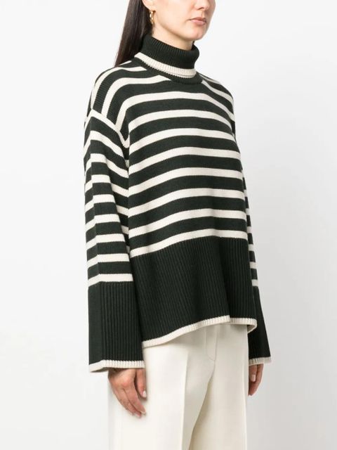 TOTEME striped wool-cotton jumper - Green
