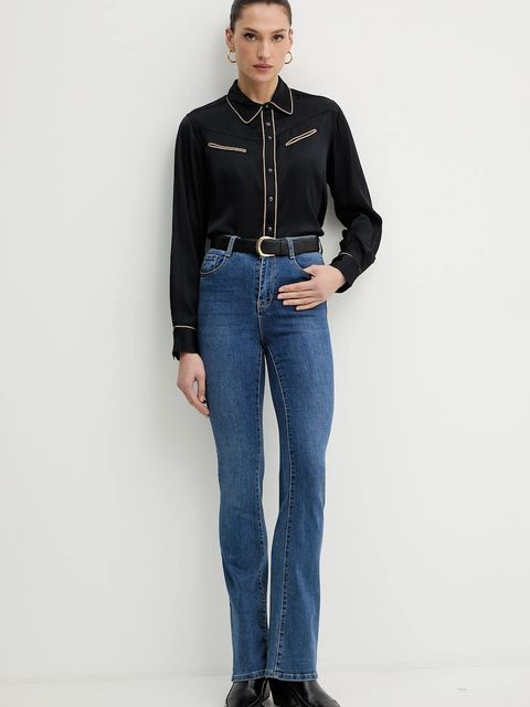 Levi's koszula damska kolor czarny regular z kołnierzykiem klasycznym 003P5 - zdjęcie produktu nr 2