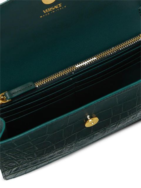 Versace Medusa '95 croc-embossed wallet - Green