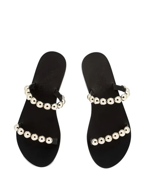 Ancient Greek Sandals Lambri leather flat sandals - Black