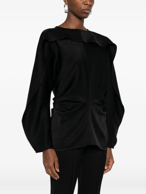 Nanushka pilgrim-collar top - Black