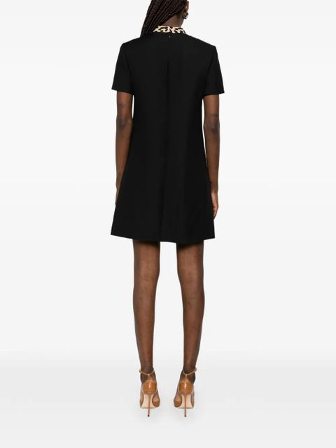 Valentino Garavani leopard-bow mini dress - Black