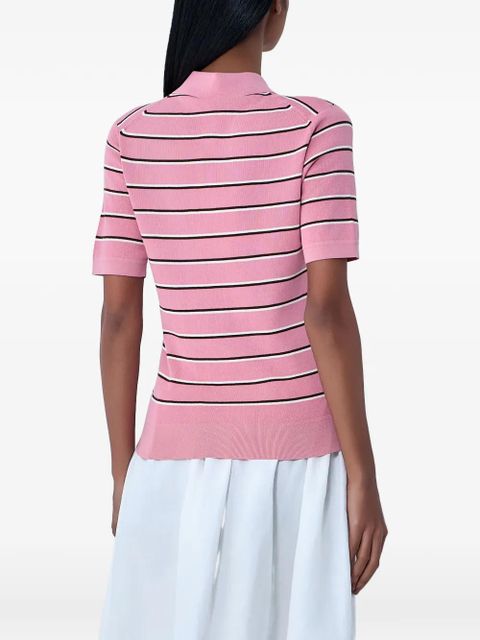 Miu Miu striped logo polo shirt - Pink
