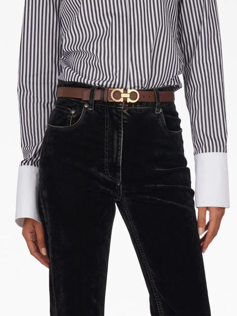 Ferragamo Gancini-buckle reversible leather belt - Brown