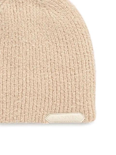 Lanvin logo-appliqué beanie - Neutrals - zdjęcie produktu nr 2