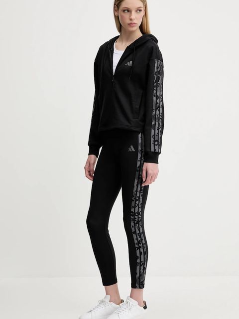 adidas bluza Animal damska kolor czarny z kapturem z aplikacją JM1862 - zdjęcie produktu nr 2