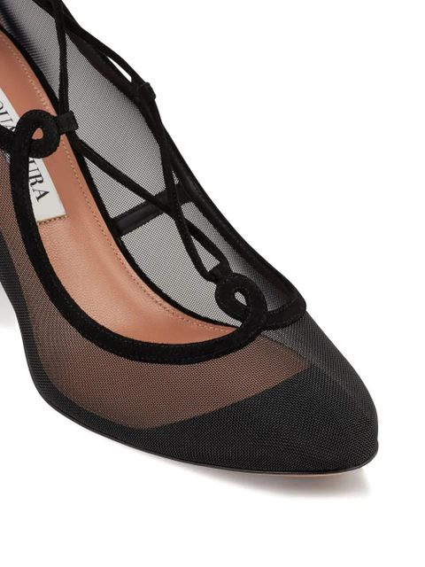 Aquazzura 85mm Che Bella lace-up pumps - Black