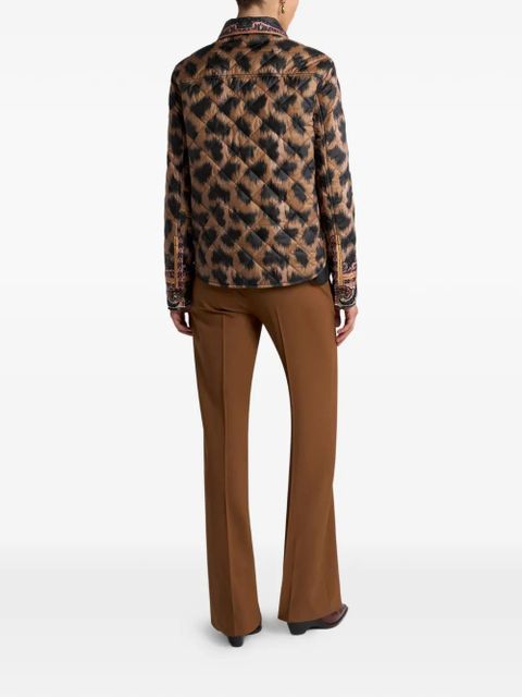 ETRO animal-print quilted overshirt - Brown