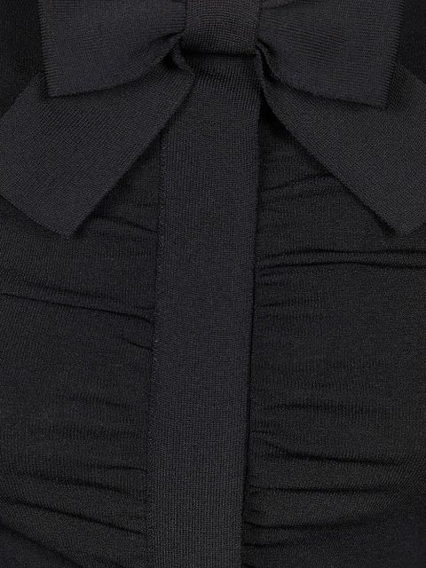 Valentino Garavani bow-detail gathered top - Black