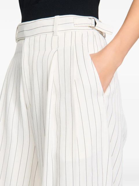 SANDRO belted striped wide-leg trousers - Neutrals