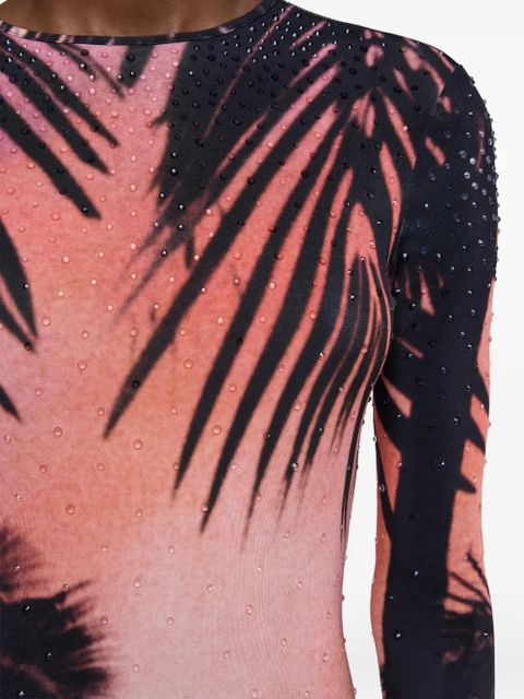 Rabanne thunderstorm-printed maxi dress - Black