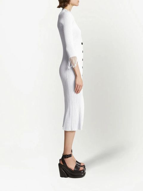 Proenza Schouler ribbed-knit buttoned-up dress - White