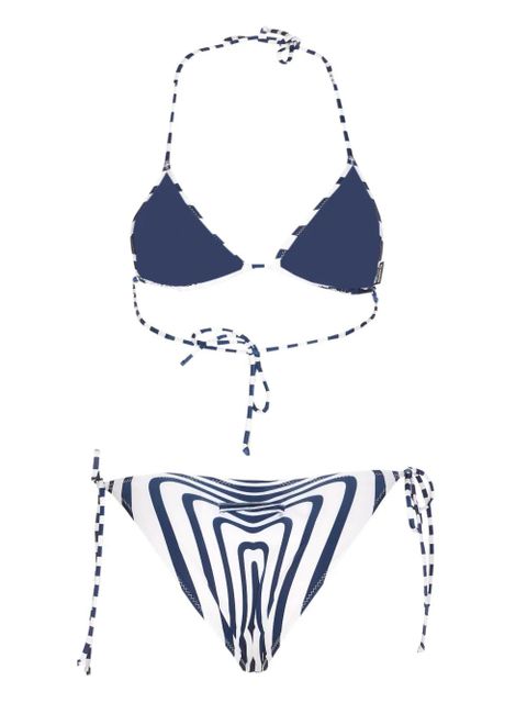 Jean Paul Gaultier striped lace-up bikini - White - zdjęcie produktu nr 2
