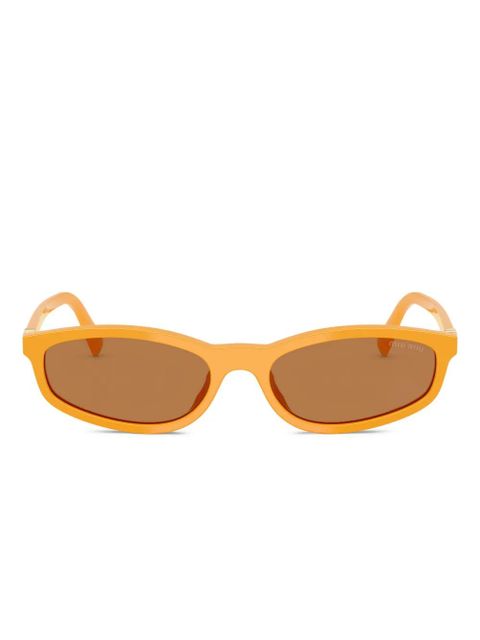 Miu Miu Eyewear logo-lettering sunglasses - Orange - zdjęcie produktu nr 1
