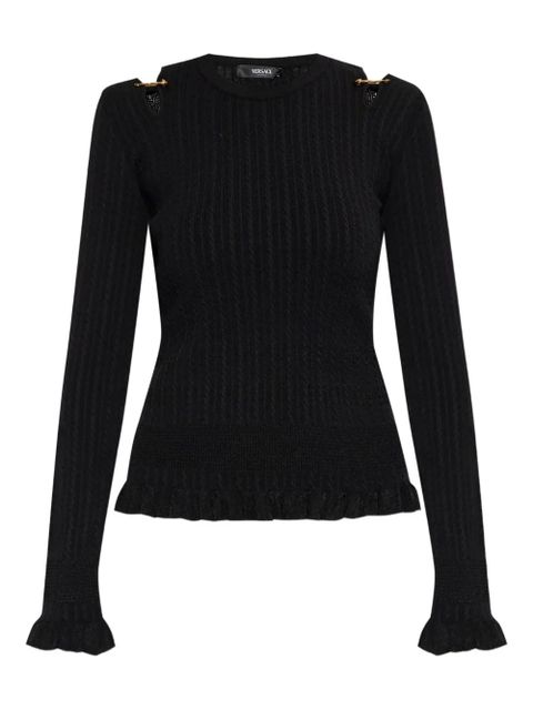 Versace cut-outs ruffled sweater - Black - zdjęcie produktu nr 1