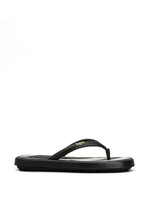 Tod's logo-detail flip flop - Black - zdjęcie produktu nr 1