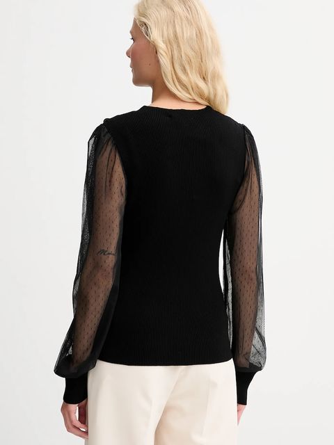 Morgan bluzka damska kolor czarny gładka MALIA