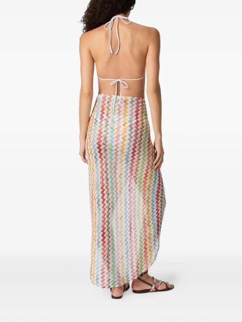 Missoni zigzag-pattern long skirt - White