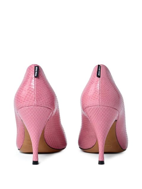 Miu Miu 85mm pointed-toe textured heels - Pink