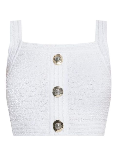 Balmain button-embellished cropped top - Neutrals - zdjęcie produktu nr 1