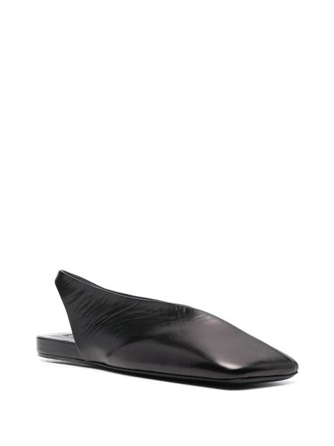 Jil Sander asymmetric-toe leather ballerina shoes - Black - zdjęcie produktu nr 2