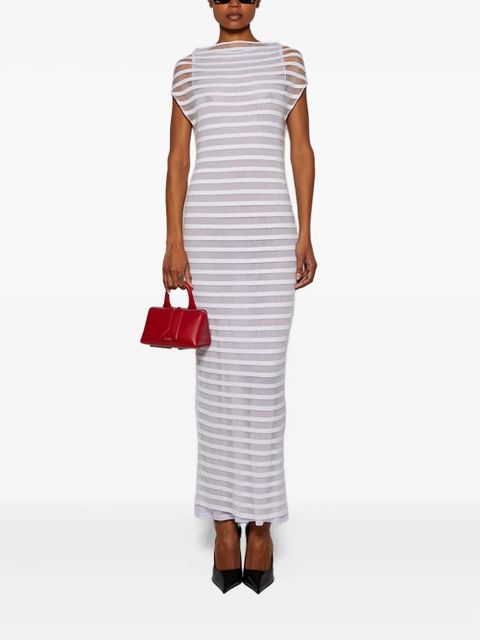 Jean Paul Gaultier striped ribbed maxi dress - White - zdjęcie produktu nr 2