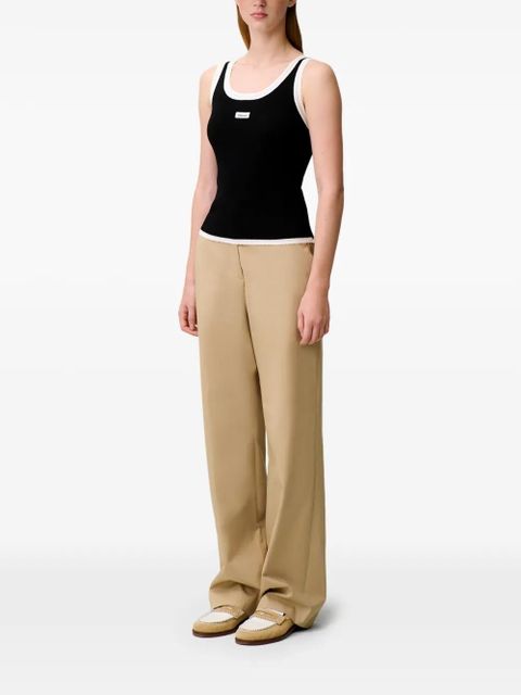 Claudie Pierlot ribbed contrast-trim tank top - Black