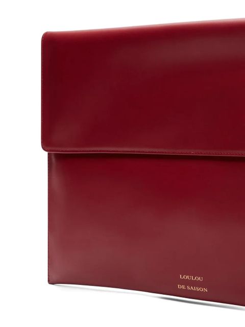 LouLou de Saison Gaia leather clutch bag - Red