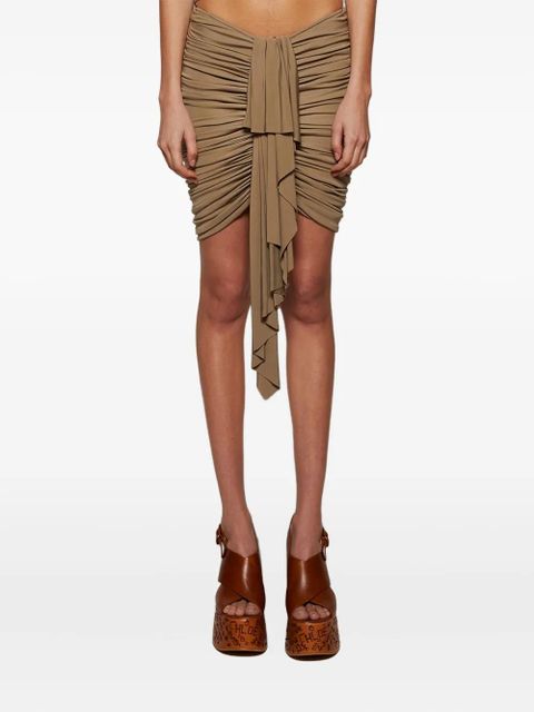 Christopher Esber ruched mini skirt - Neutrals