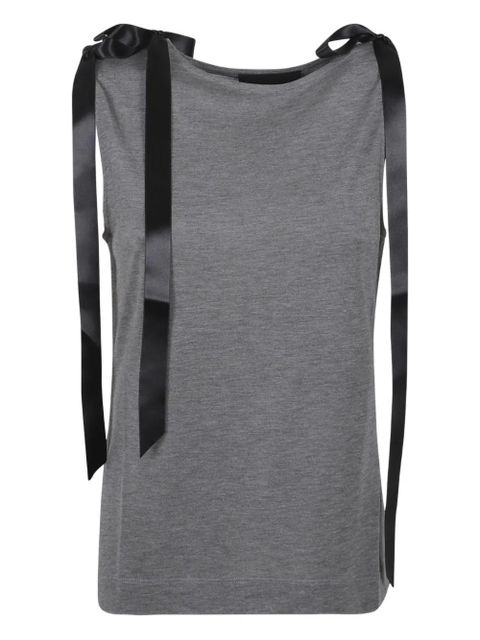 Simone Rocha bow-embellishment top - Grey - zdjęcie produktu nr 1