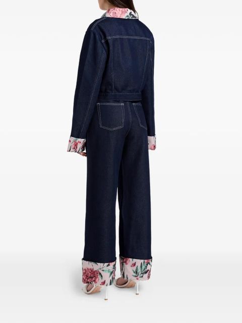 Marques'Almeida floral-trim jacket - Blue